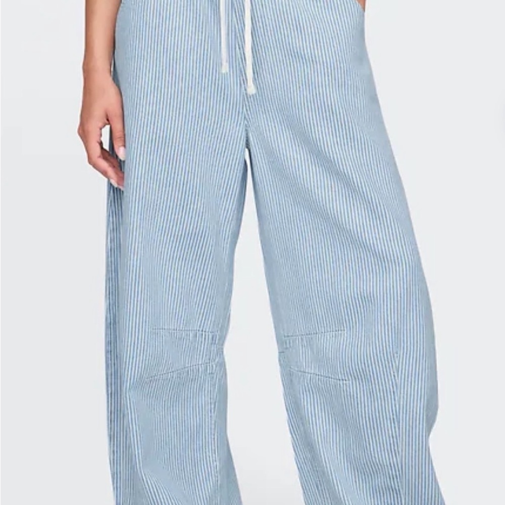 GAP Light Blue Striped Wide Leg Pants